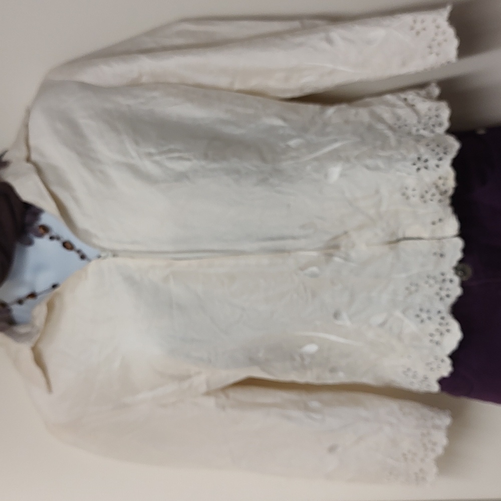 CACHE Zipper Jacket SIZE 6 Cream 100% Silk Coat Jacket Blazer.